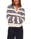 Bella Dahl Long Sleeve Placket Pullover Sweater In Multi
