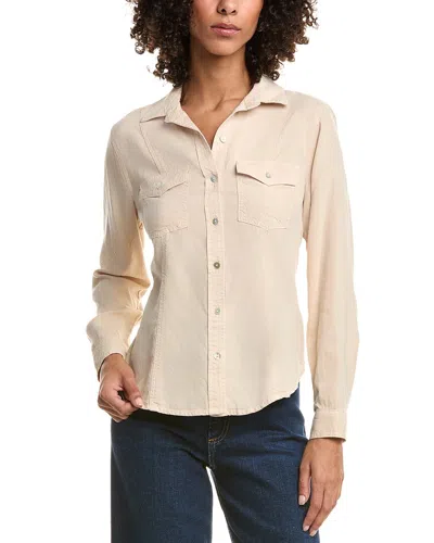 Bella Dahl Long Sleeve Seamed Shirt In Neutral