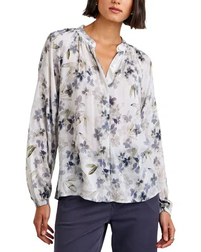 Bella Dahl Long Sleeve Shirred Raglan Shirt In Purple