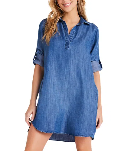 Bella Dahl Long Sleeve Shirt Dress In Moonlit Haze