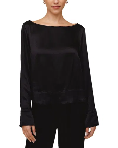 Bella Dahl Long Sleeve Split Back Pullover In Black