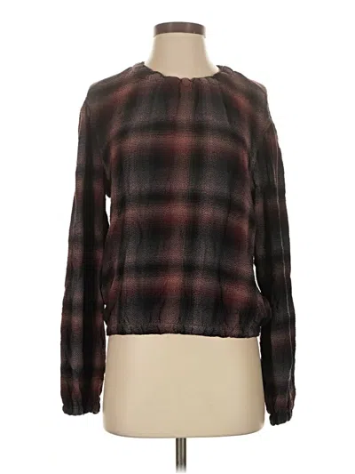 Pre-owned Bella Dahl Long Sleeve Top Brown Square Neckline Tops