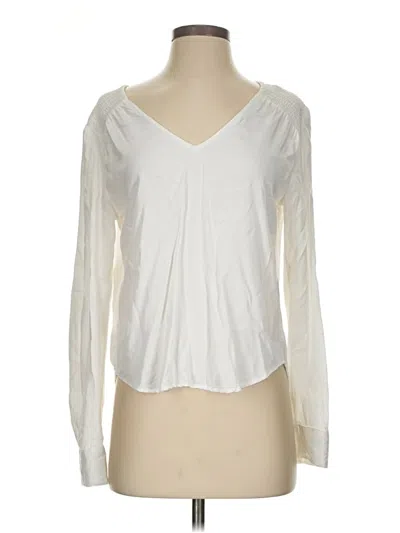 Pre-owned Bella Dahl Long Sleeve Top Ivory V-neck Tops