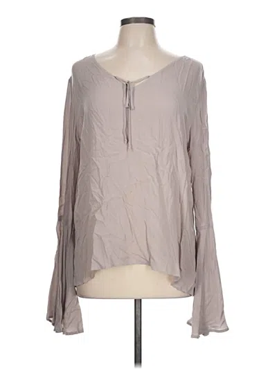 Pre-owned Bella Dahl Long Sleeve T-shirt In Gray