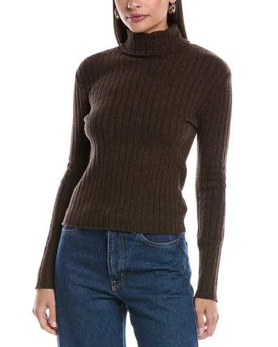 Bella Dahl Long Sleeve Turtleneck Sweater In Brown