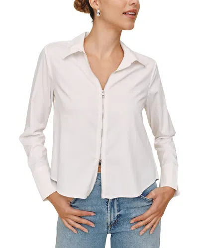 Bella Dahl Long Sleeve Zip Front Shirt In Neutral