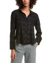 Bella Dahl Lurex Plaid Top In Black