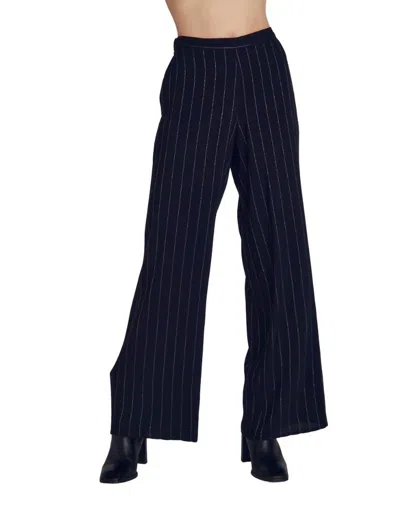 Bella Dahl Lurex Stripe Wide Leg Pants In Blue
