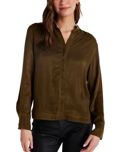 BELLA DAHL MANDARIN COLLAR BUTTON DOWN BLOUSE