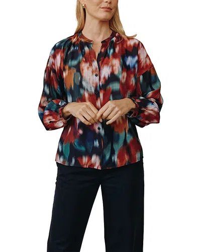 Bella Dahl Mandarin Collar Shirt In Multi