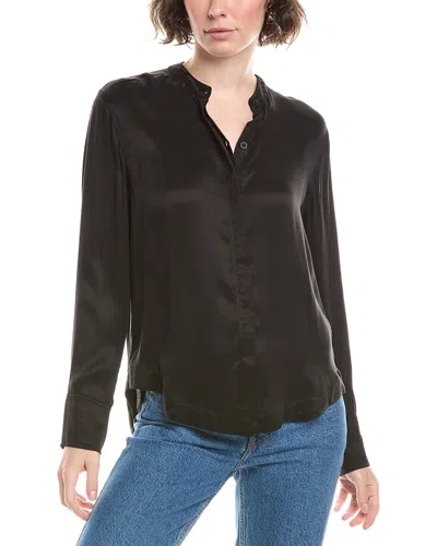 Bella Dahl Mandarin Collar Shirt In Black