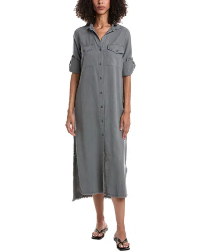 Bella Dahl Maxi Relaxed Fit Shirt Dress In Gray