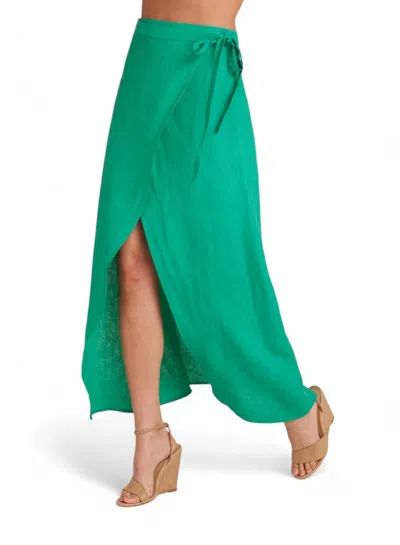 Bella Dahl Maxi Wrap Skirt In Tropical Green In Multi