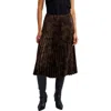 Bella Dahl Metallic Leopard Print Pleated Skirt In Brown