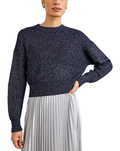 Bella Dahl Metallic Threaded Sweater In Silver