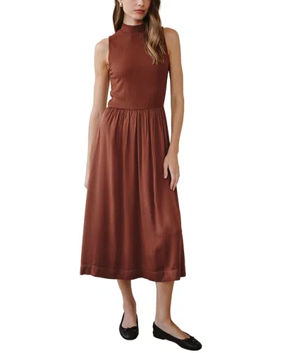 Bella Dahl Midi Dress In Brown