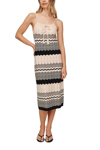 Bella Dahl Midi Knit Dress In Summer Chevron In Multi