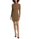 Bella Dahl Mini Mock Neck Dress In Brown