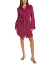 Bella Dahl Mini Shirt Dress In Burgundy