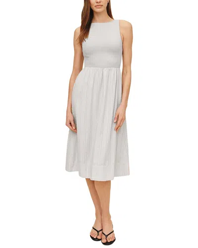 Bella Dahl Mixed Crewneck Midi Dress In White