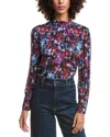 Bella Dahl Mock Neck Blouse In Multi