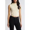 Bella Dahl Mock Neck Cropped Sweater Top In Seashell Sand