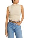 Bella Dahl Mock Neck Cropped Sweater Top In Seashell Sand