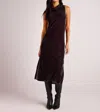 Bella Dahl Mock Neck Halter Dress In Aubergine In Purple