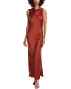 Bella Dahl Mock Neck Halter Dress In Red