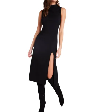 BELLA DAHL MOCK NECK MIDI DRESS IN BLACK