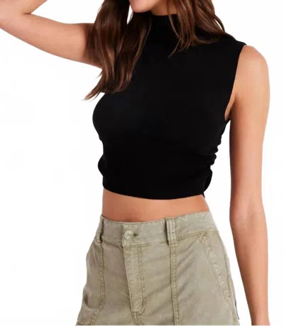 Bella Dahl Mock Neck Sweater Top In Black