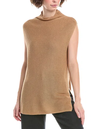 Bella Dahl Mock Neck Sweater Vest In Brown