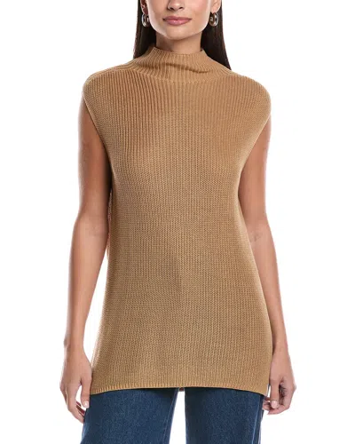 Bella Dahl Mock Neck Sweater Vest In Brown