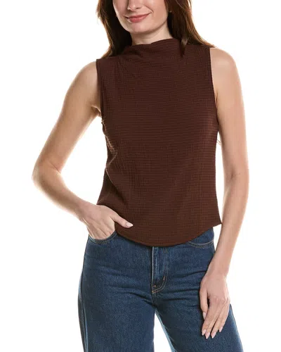 Bella Dahl Mock Neck Top In Brown