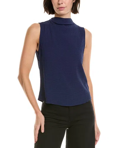 Bella Dahl Mock Neck Top In Blue