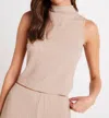 Bella Dahl Mock Neck Top In Light Oak In Neutral