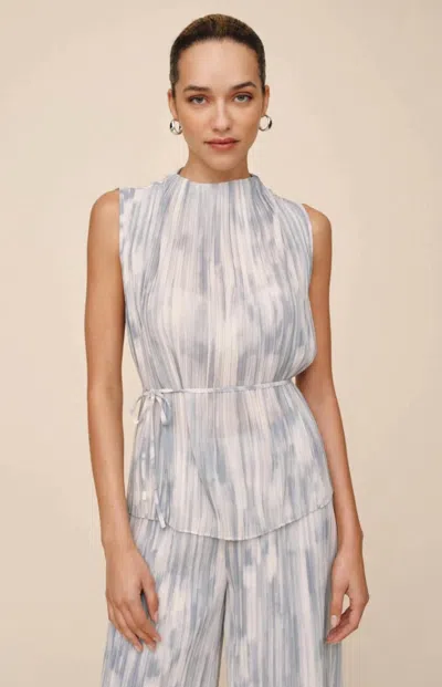 Bella Dahl Mock Neck Top In Painted Snowfall In Multi