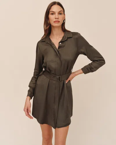 Bella Dahl Multi Stitch Belted Mini Dress In Green