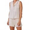 Bella Dahl Notch Collar Button Down In Linen Sand In Neutral