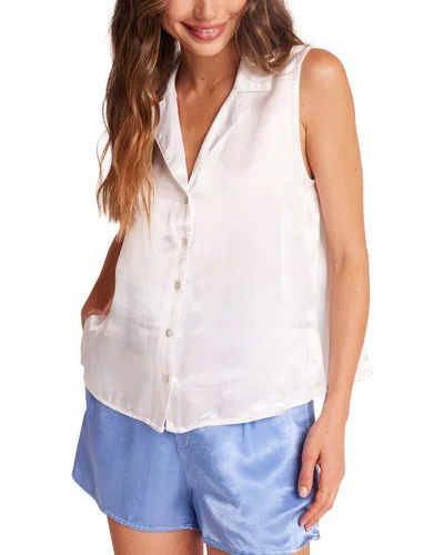 Bella Dahl Notch Collar Button Down Shirt In White