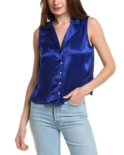 Bella Dahl Notch Collar Button Down Shirt In Purple