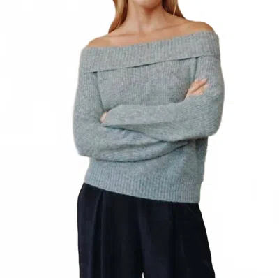 Bella Dahl Off Shoulder Sweater In Heather Grey In Gray