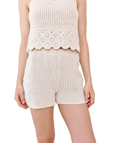Bella Dahl Open Crochet Shorts In Neutral