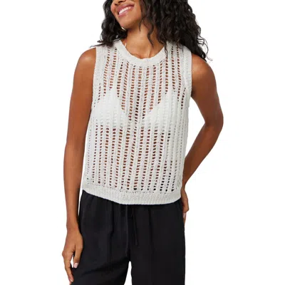 Bella Dahl Open Stitch Sweater Vest In White