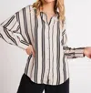 Bella Dahl Oversized Button Down Linen-blend Shirt In Neutral