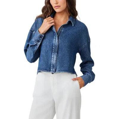 Bella Dahl Oversize Crop Denim Shirt Jacket In Horizon Wash
