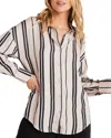 Bella Dahl Oversized Button Down Linen-blend Shirt In Neutral
