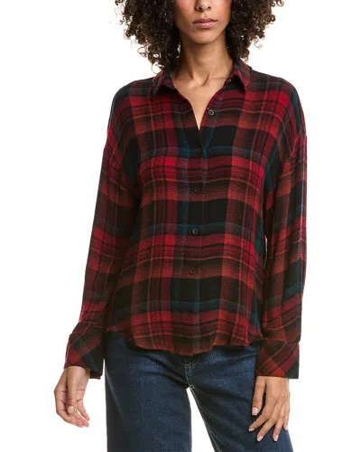 Bella Dahl Oversized Button-down Shirt In Red