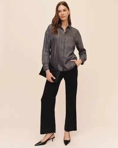 Bella Dahl Oversized Button Down In Gray