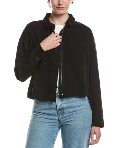 Bella Dahl Oversized Cropped Shacket In Black